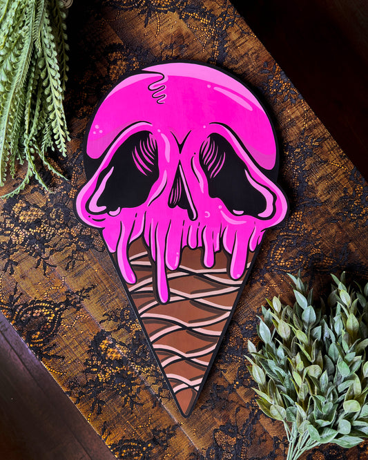 Pink ISCREAM Hand Painted Cone
