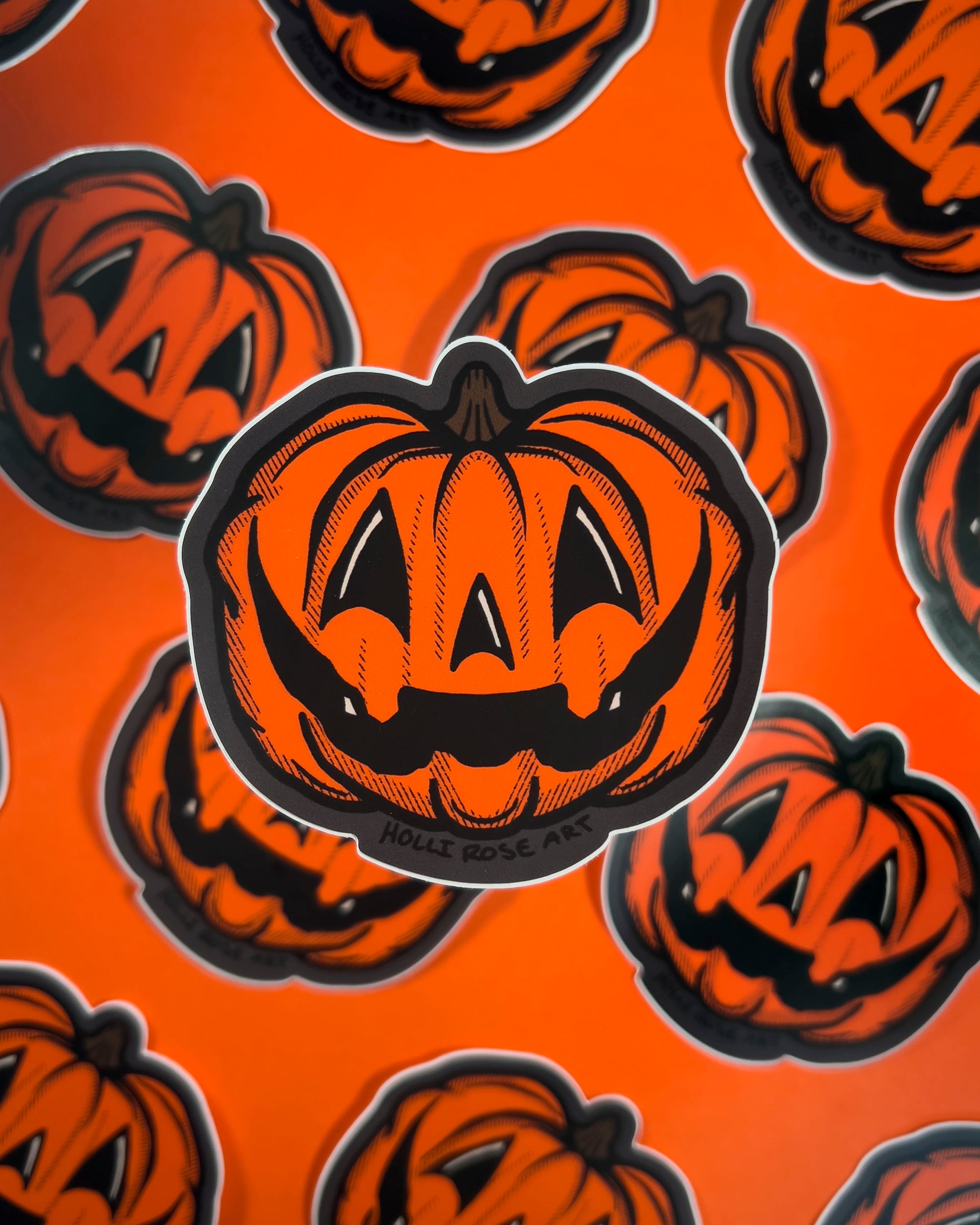 jack o lantern orange sticker