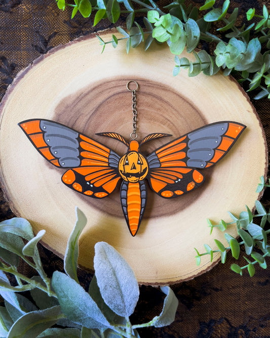 Pumpkin Moth Hand Painted Hanging