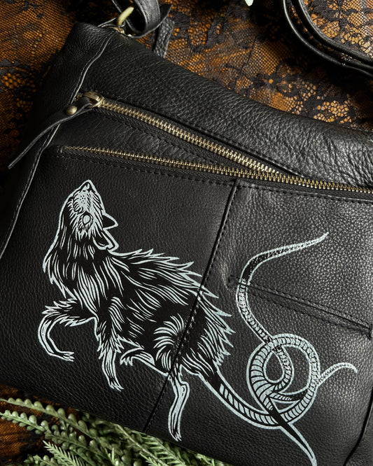 Rat Hand Painted Leather Purse