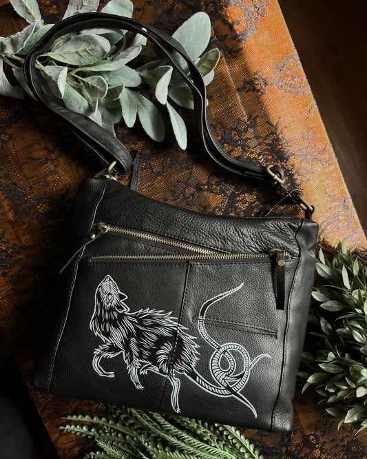 Rat Hand Painted Leather Purse