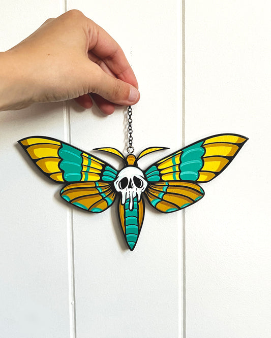 Death Moth Hand Painted Wall Hanging