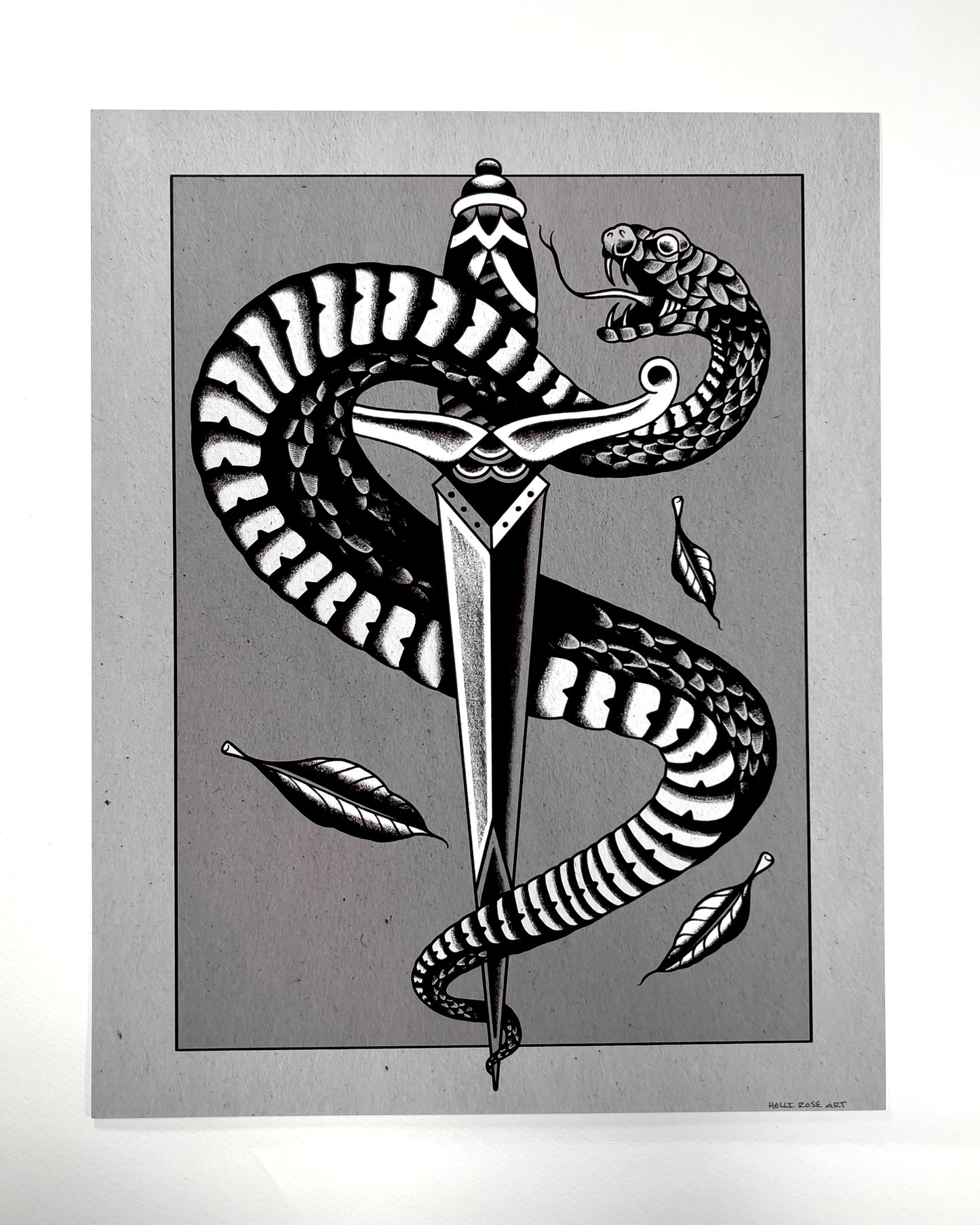snake and dagger print