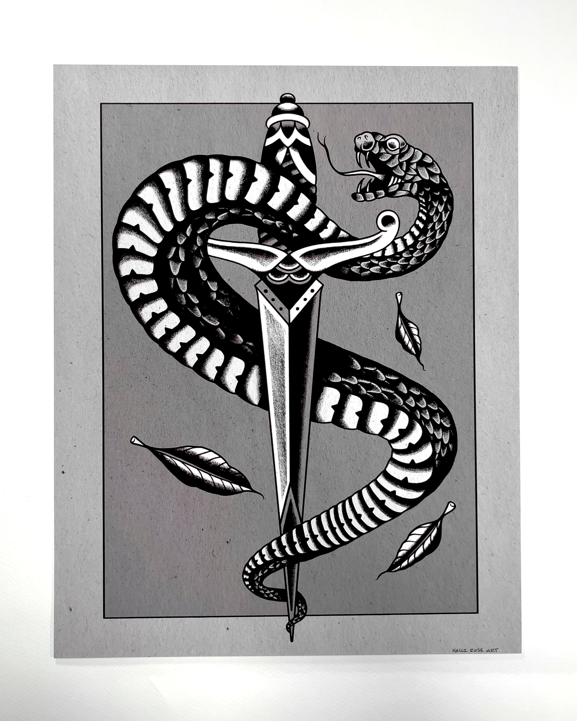 snake and dagger print