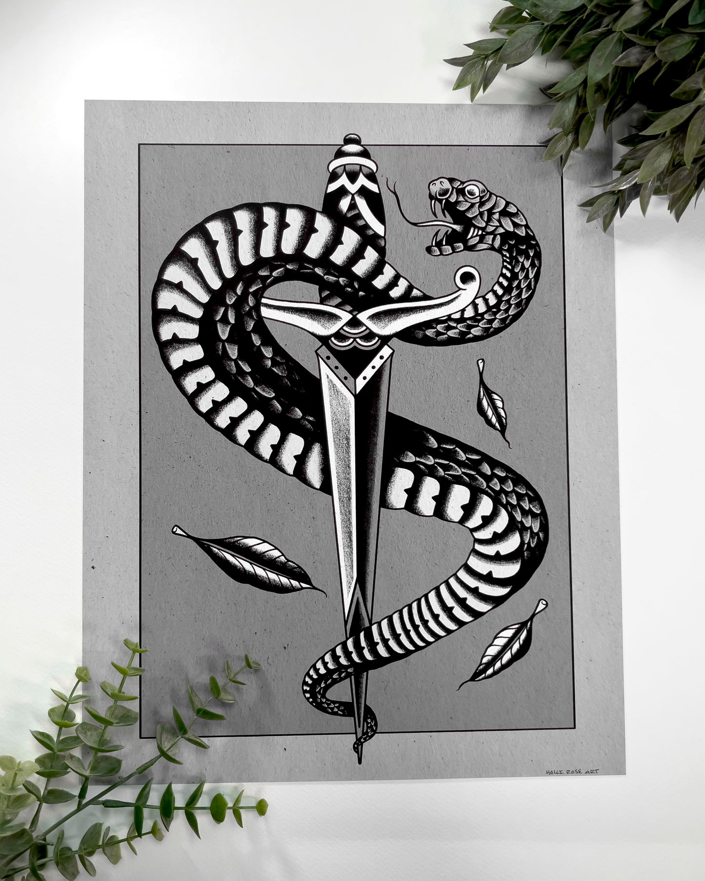 snake and dagger print