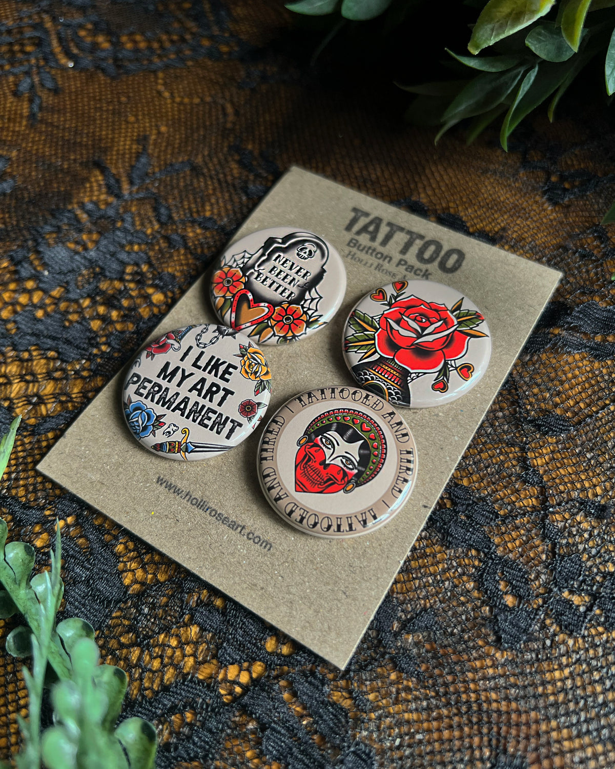 a button pack all about tattoos