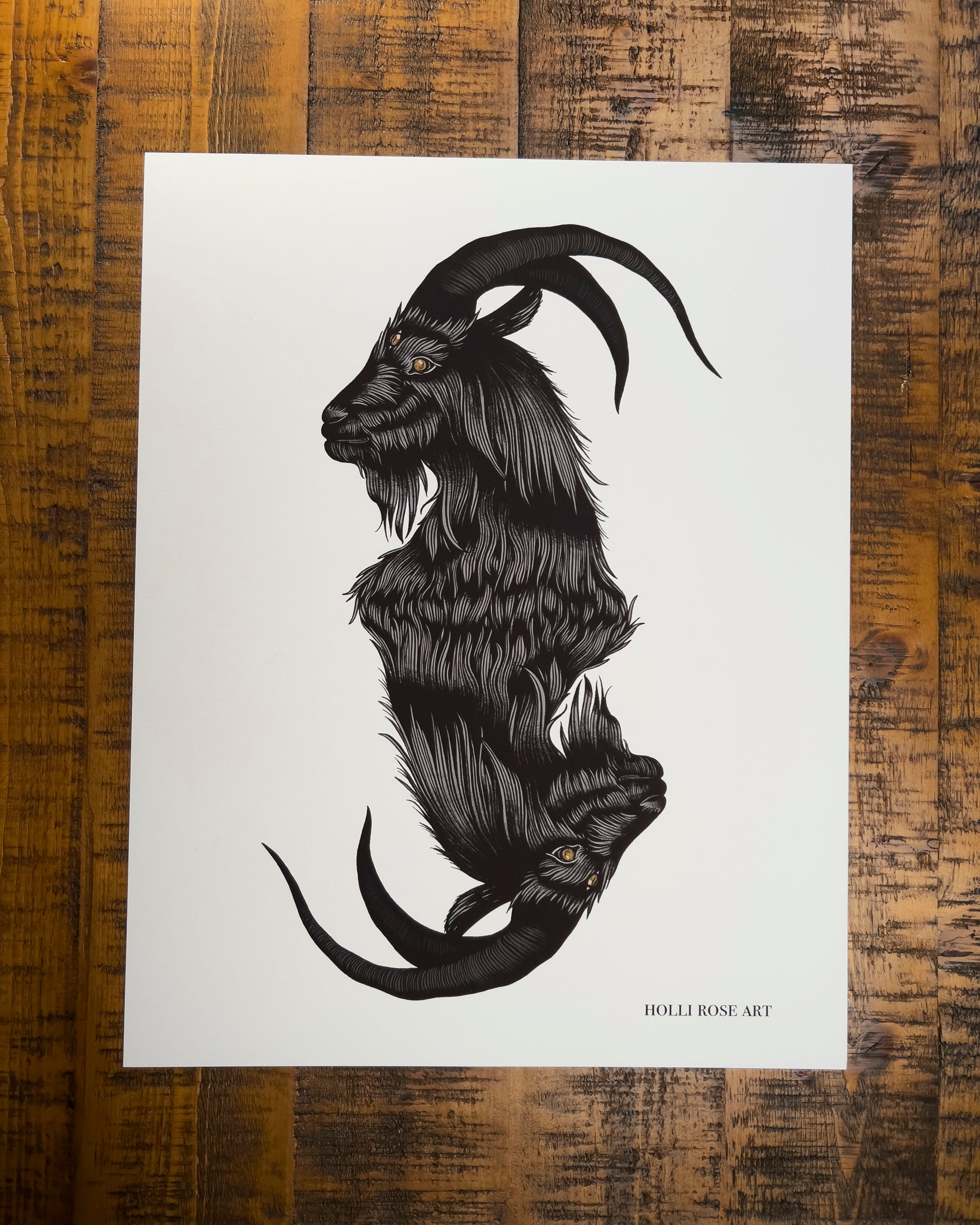 double headed goat print