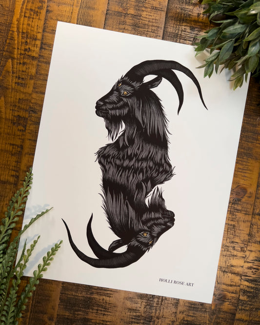 double headed goat print