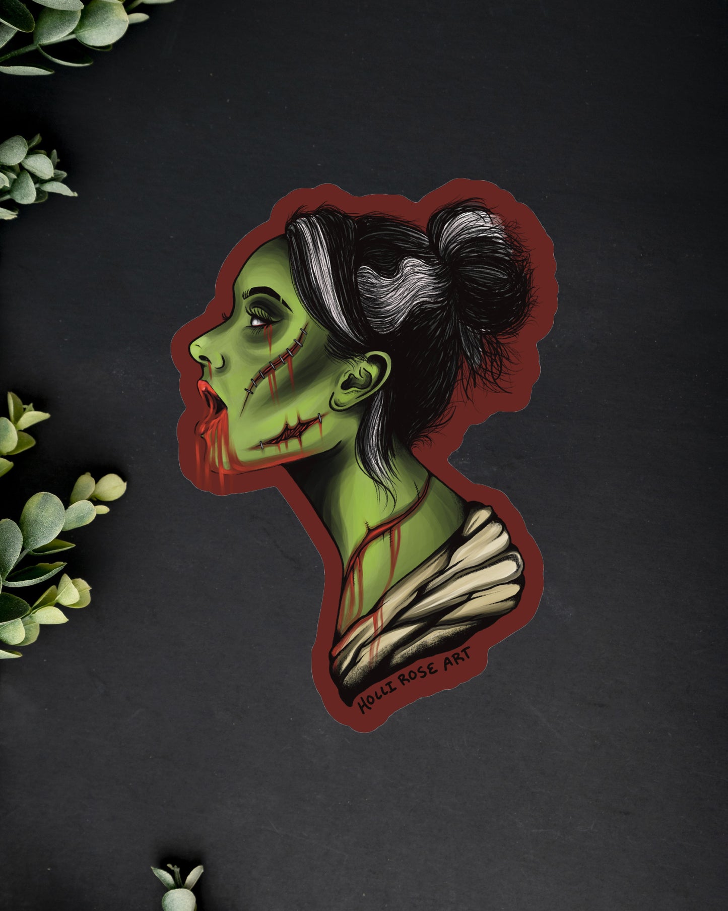 Frankengirl Zombie Sticker