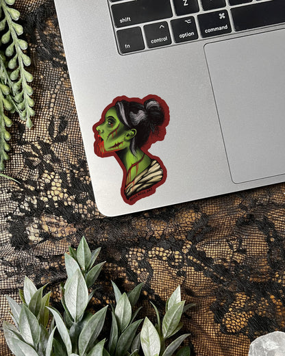 Frankengirl Zombie Sticker
