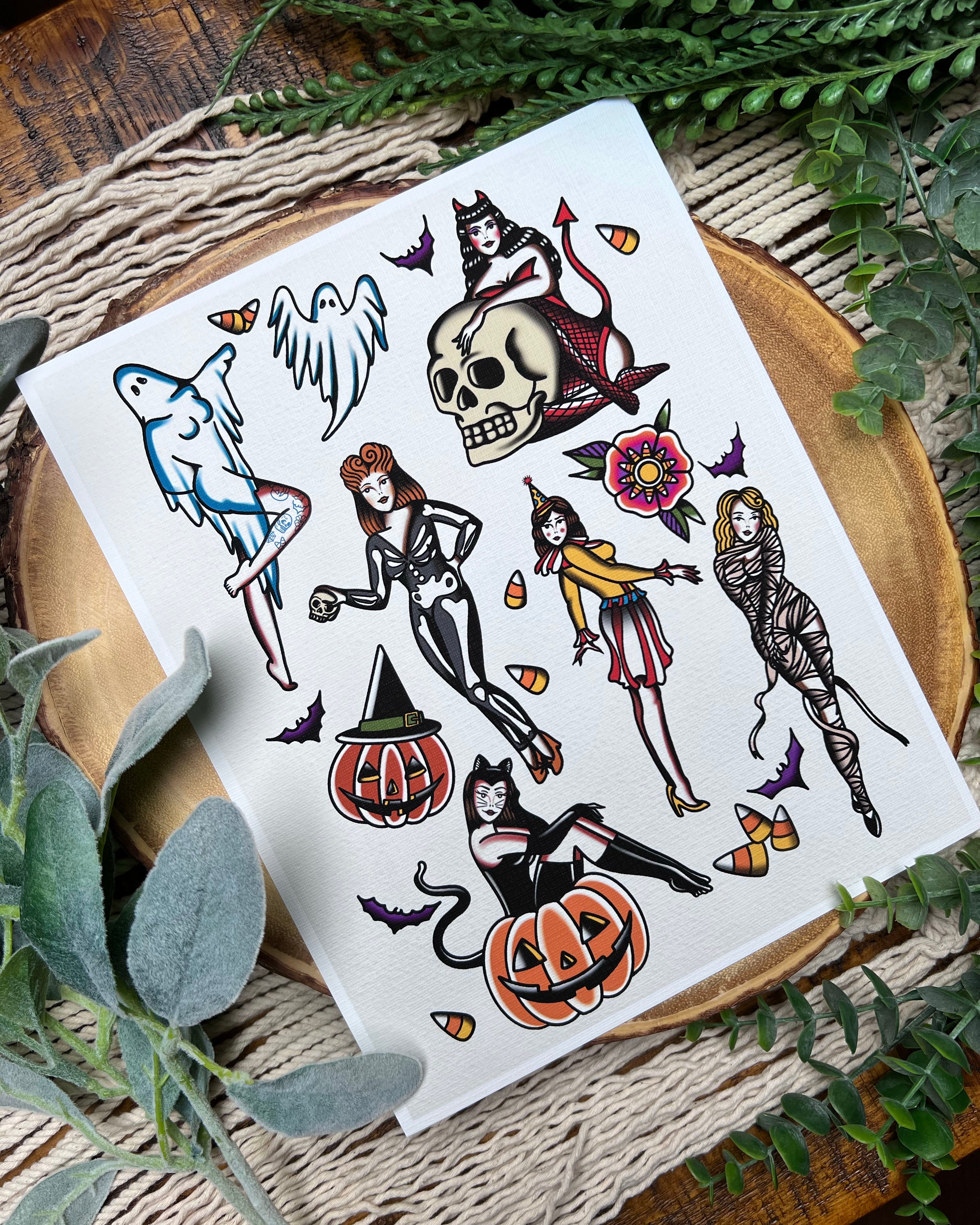 Friday 13th Traditional Tattoo Flash Sheet Print Halloween Spooky Horror  Digital Print A4 A5 - Etsy