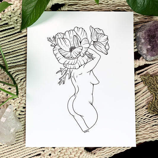 Flower Plant Lady Print