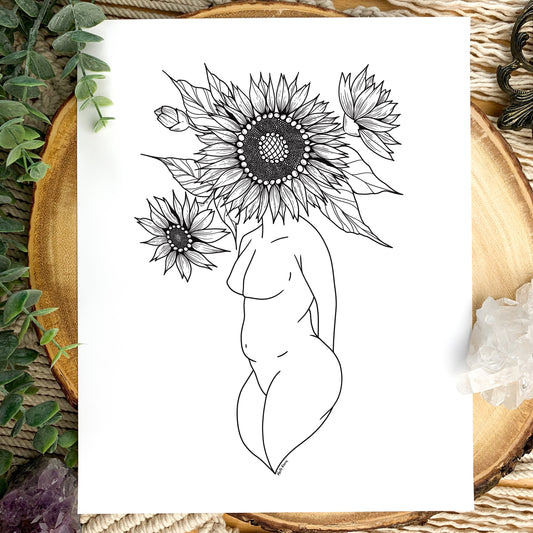 Sunflower Plant Lady Print